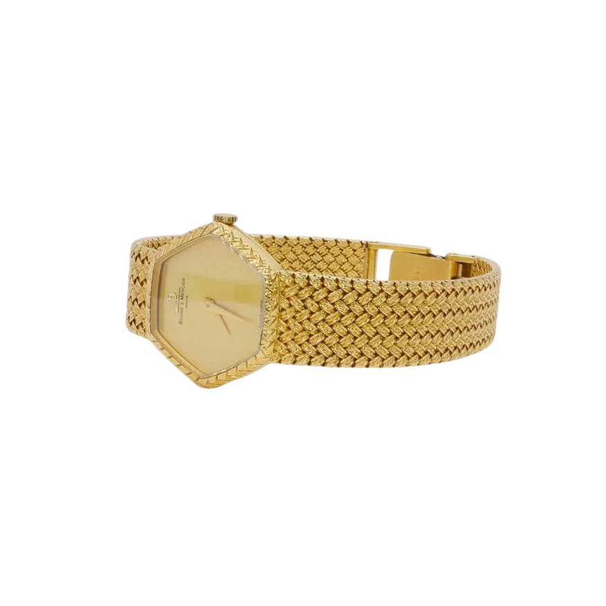 Montre à maille tressée BAUME & MERCIER en or jaune - Image 10