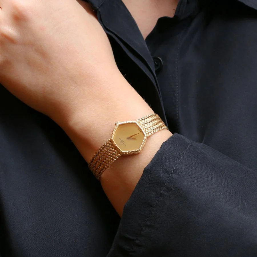 Montre à maille tressée BAUME & MERCIER en or jaune - Image 2