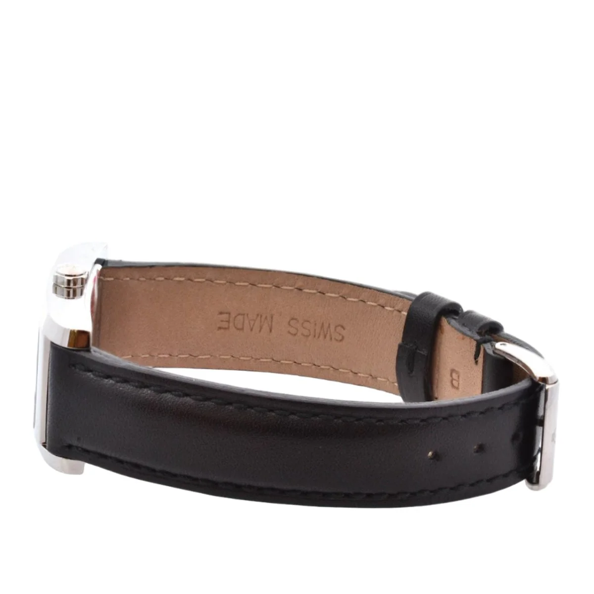 Montre BAUME & MERCIER "Hampton" en acier, cuir et saphir - Image 3