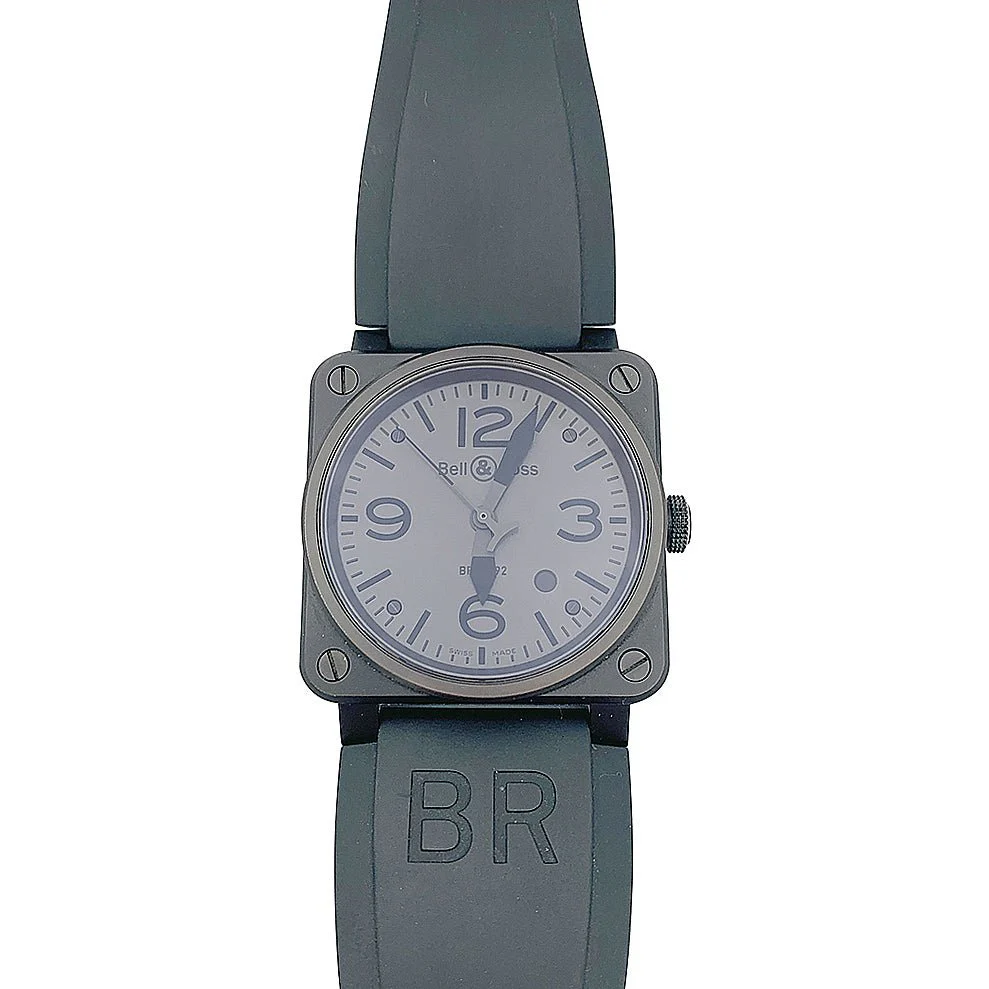 Montre BELL & ROSS "BR 03 Phantom" en céramique noire et caoutchouc