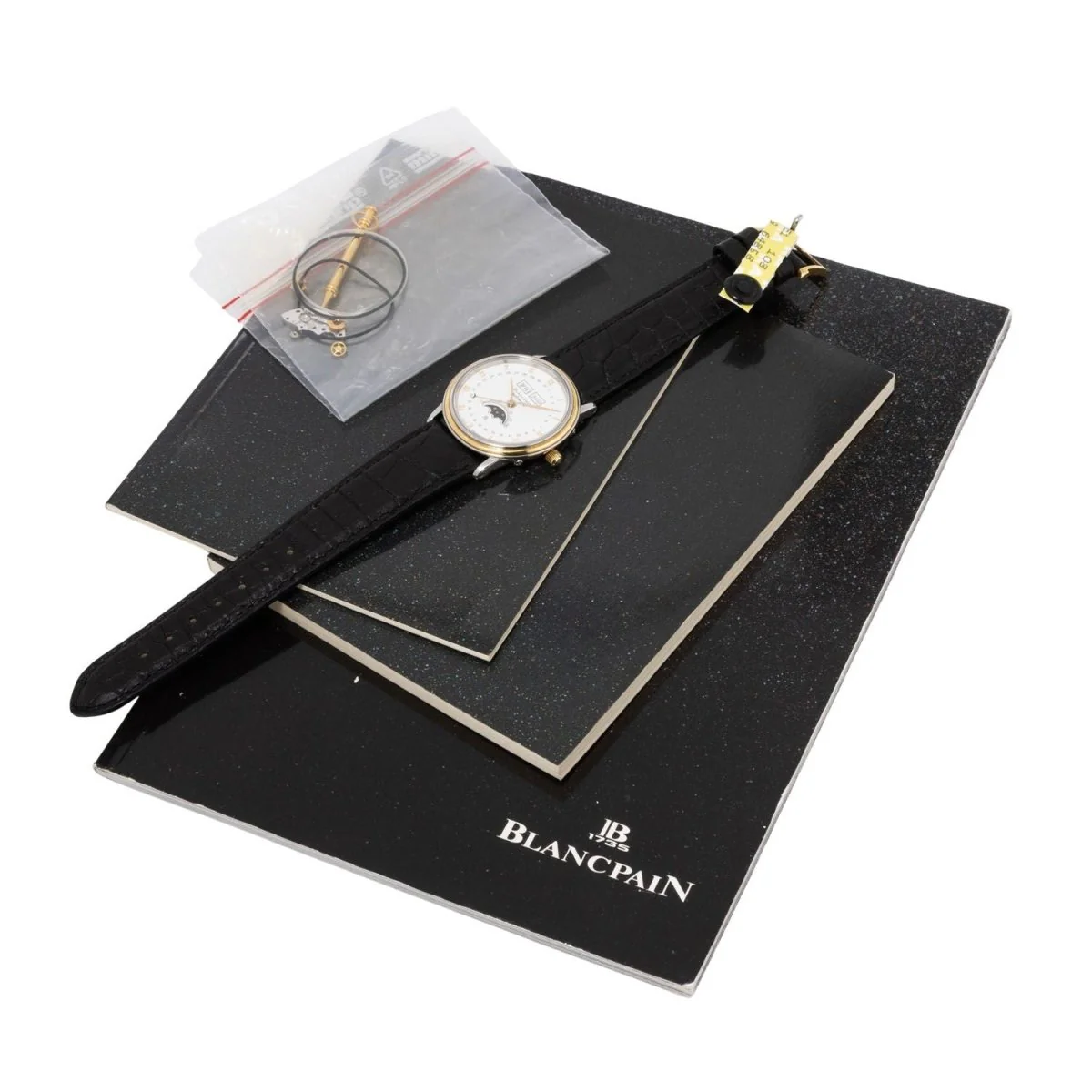 Montre BLANCPAIN "Villeret" en or jaune, acier et cuir - Image 11