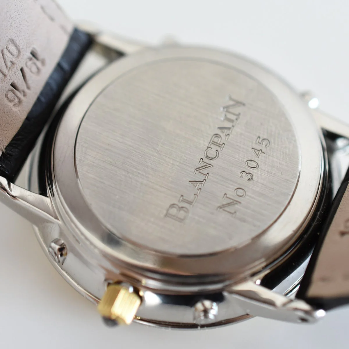 Montre BLANCPAIN "Villeret" en or jaune, acier et cuir - Image 6