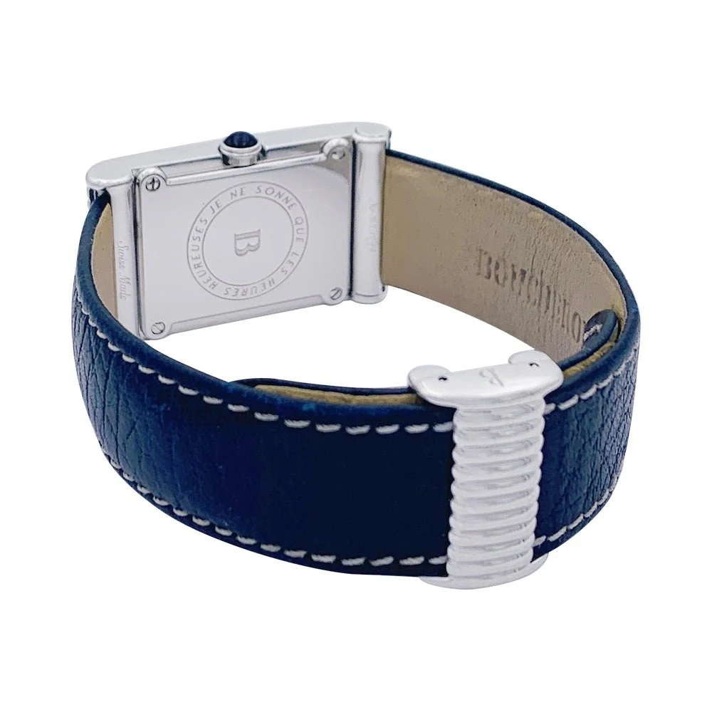 Montre Boucheron, "Reflet", acier, cuir. - Image 3