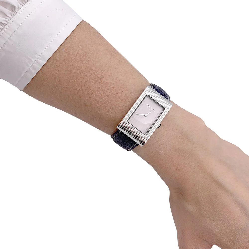 Montre Boucheron, "Reflet", acier, cuir. - Image 6