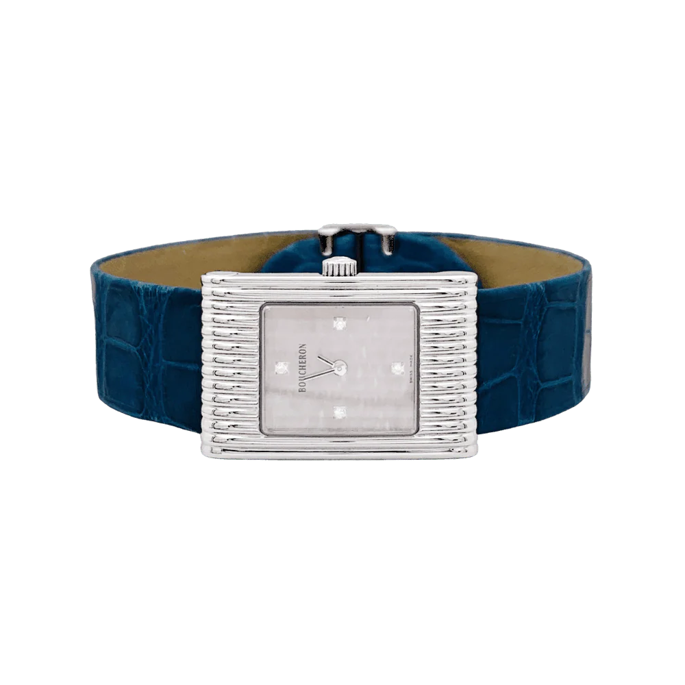 Montre BOUCHERON "Reflet" en acier et cuir - Image 3