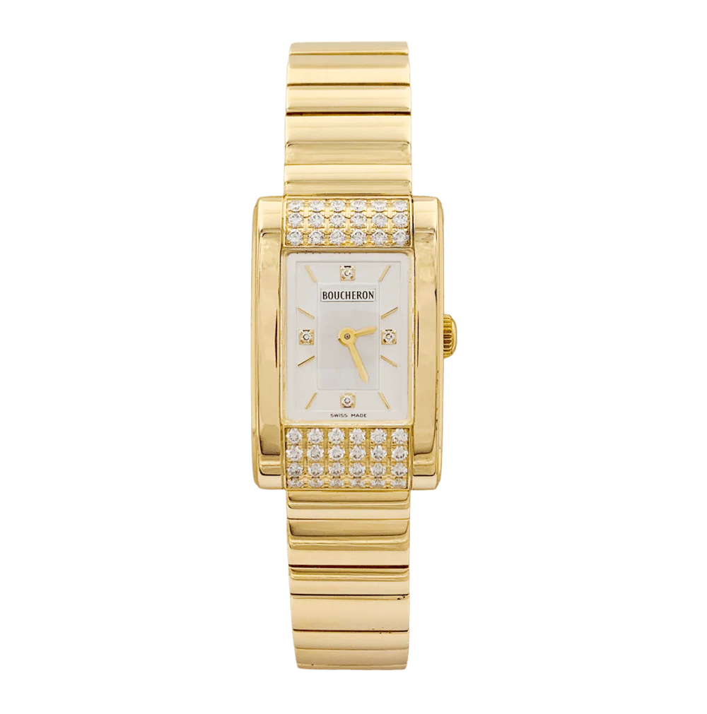Montre BOUCHERON « Reflet Icare » en or jaune, argent et diamants