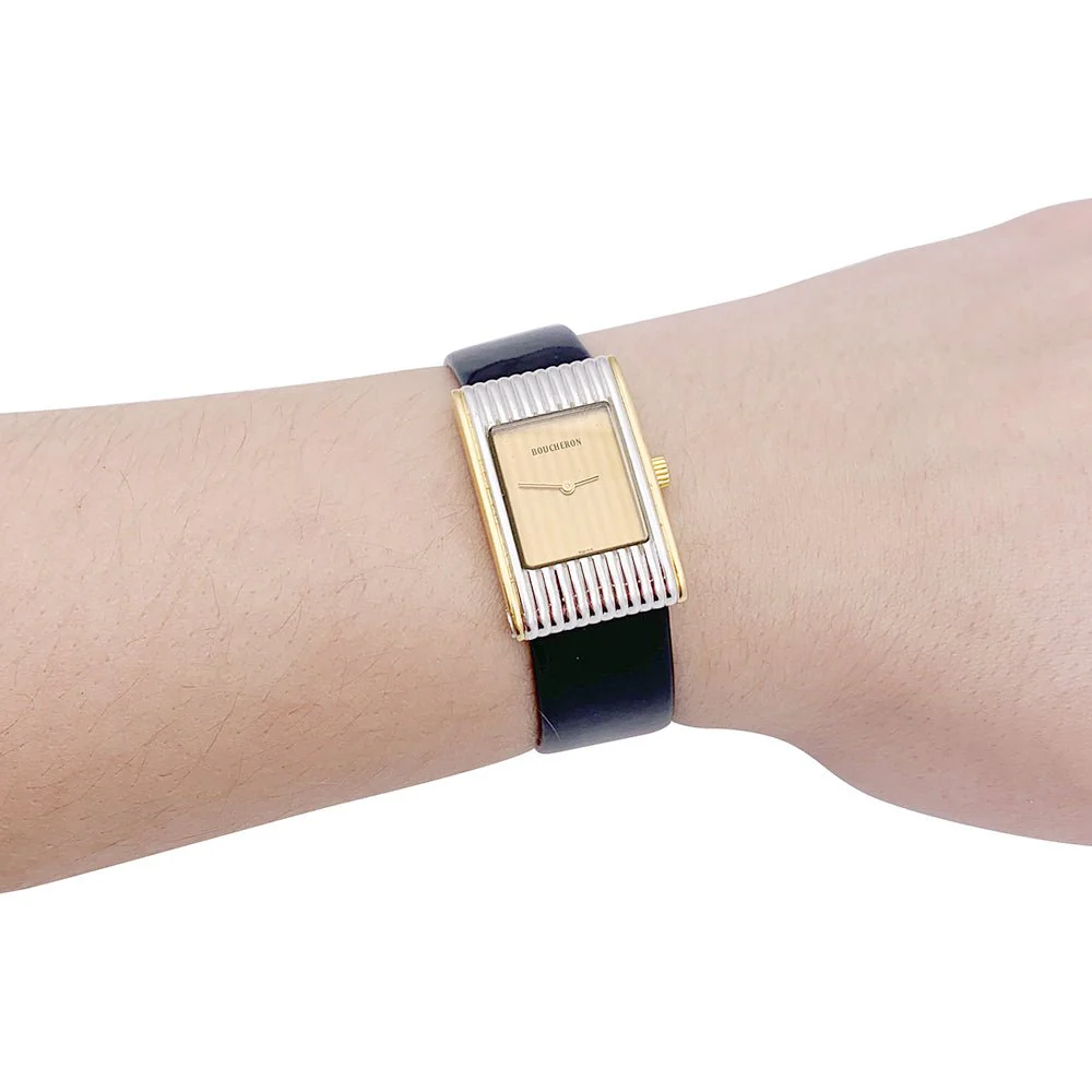 Montre BOUCHERON "Reflet" en or jaune et acier - Image 2