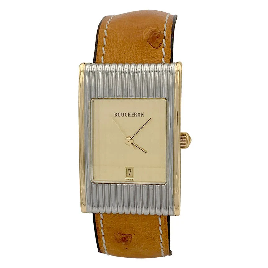 Montre Boucheron, "Reflet", or jaune, acier. - Image 3