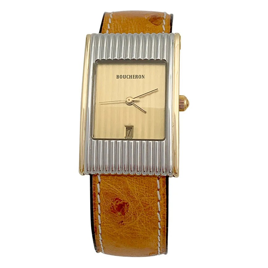 Montre Boucheron, "Reflet", or jaune, acier. - Image 4