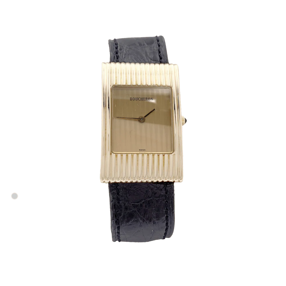 Montre BOUCHERON "Reflet" en or jaune et cuir
