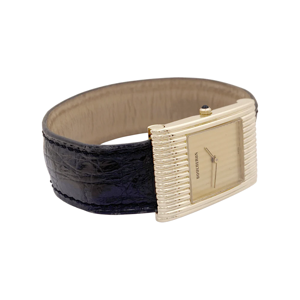 Montre BOUCHERON "Reflet" en or jaune et cuir - Image 6