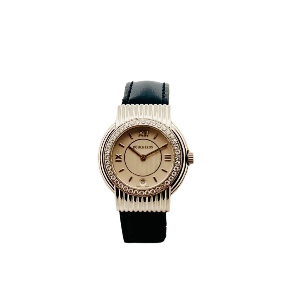 Montre BOUCHERON, "Reflet Solis" en acier et diamants