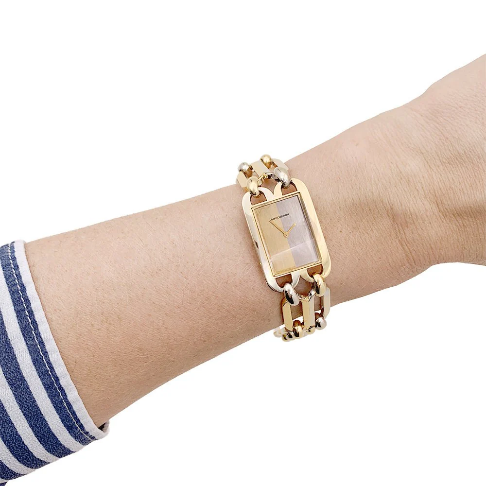 Montre Boucheron vintage, deux ors. - Image 5