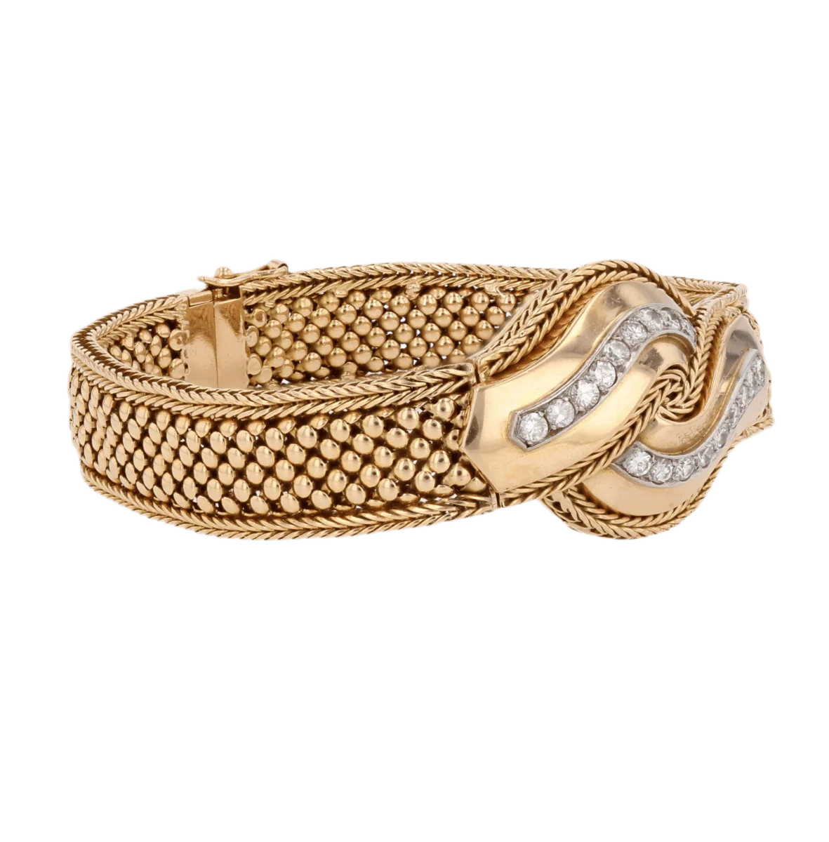 Montre UTI en or jaune, perles et diamants - Image 5