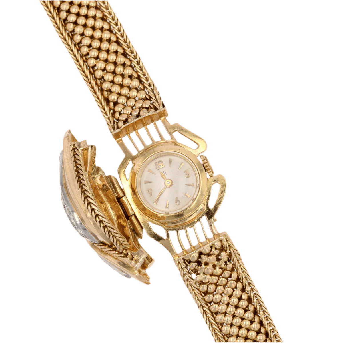 Montre UTI en or jaune, perles et diamants - Image 6