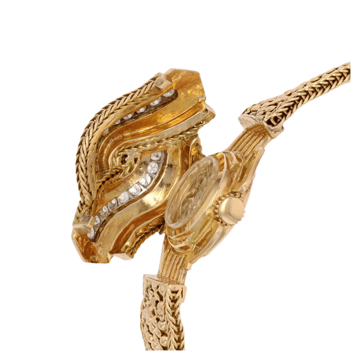 Montre UTI en or jaune, perles et diamants - Image 7