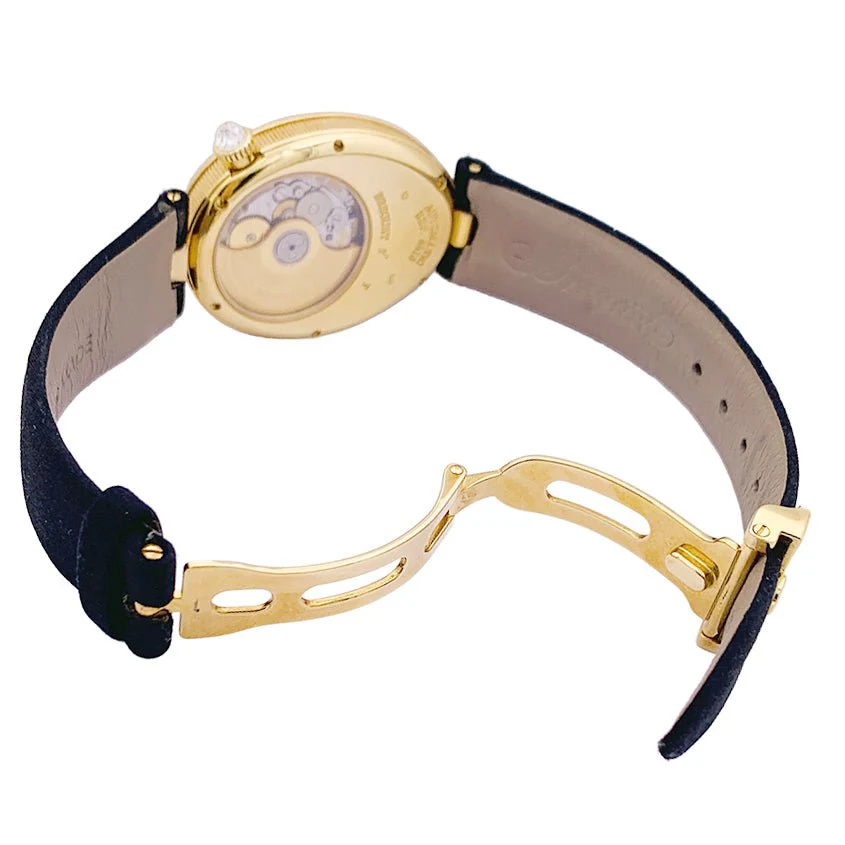 Montre BREGUET "Reine de Naples" en or rose, diamants, nacre et satin - Image 3