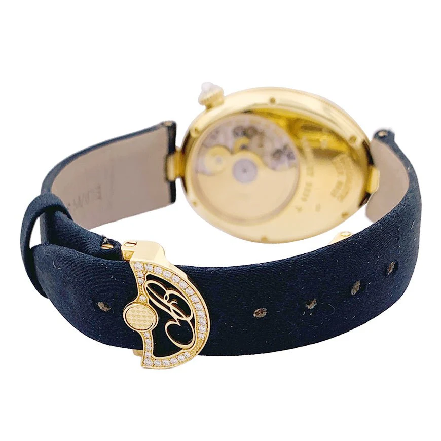 Montre BREGUET "Reine de Naples" en or rose, diamants, nacre et satin - Image 4