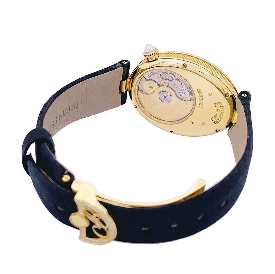 Montre BREGUET "Reine de Naples" en or rose, diamants, nacre et satin - Image 5