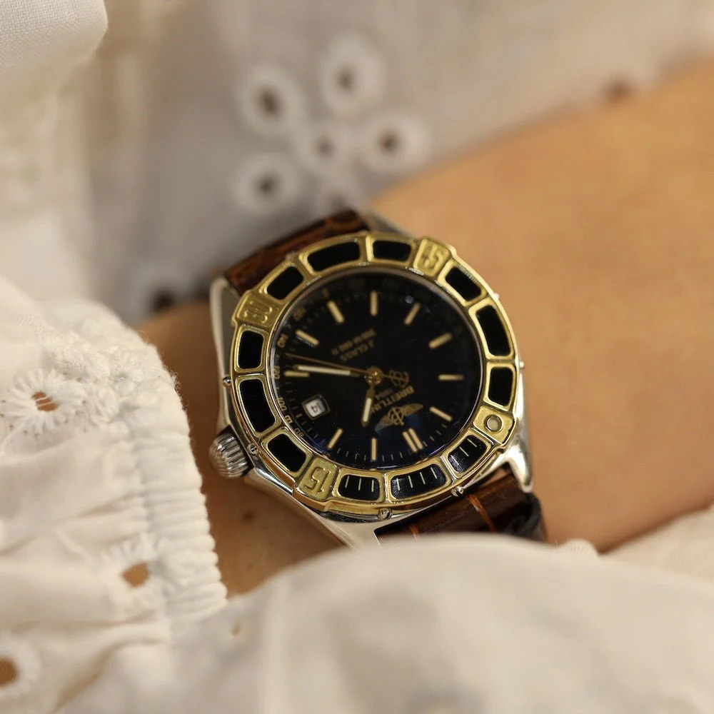 Montre BREITLING "J Class" en or jaune, acier et quartz - Image 2