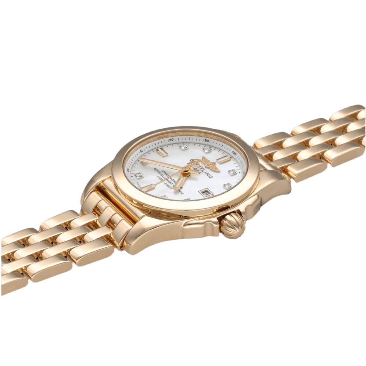 Montre BREITLING "Lady Galactic" en or rose, nacre, quartz et diamant - Image 5
