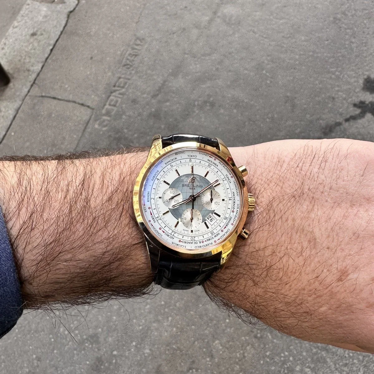 Montre BREITLING "Transocean Unitimeen" en or rose - Image 2