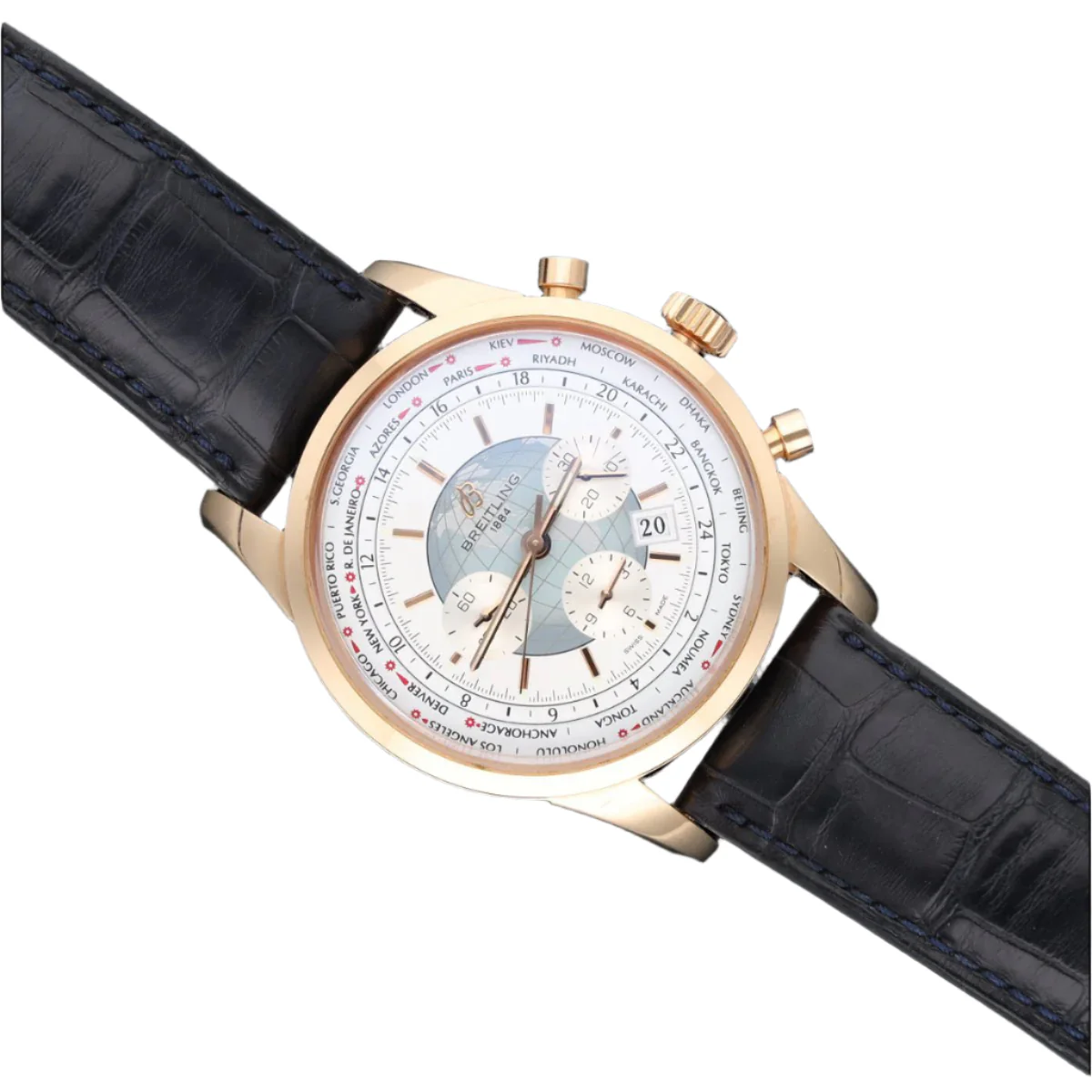 Montre BREITLING "Transocean Unitimeen" en or rose - Image 3