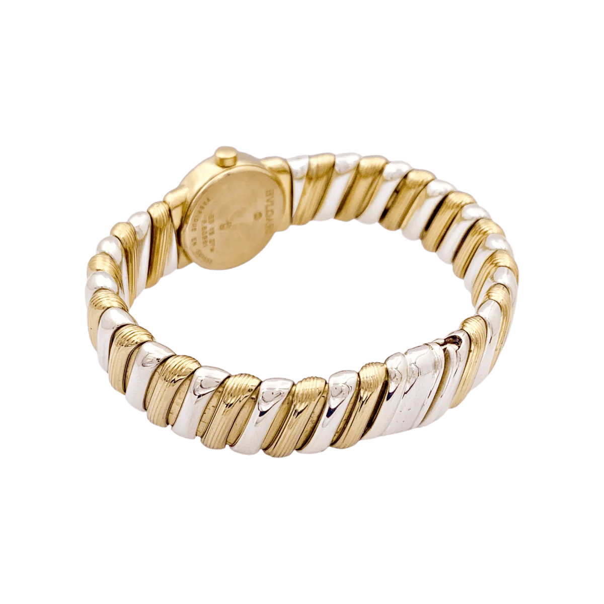Montre BULGARI "BB 19 2T", en or jaune et blanc - Image 4