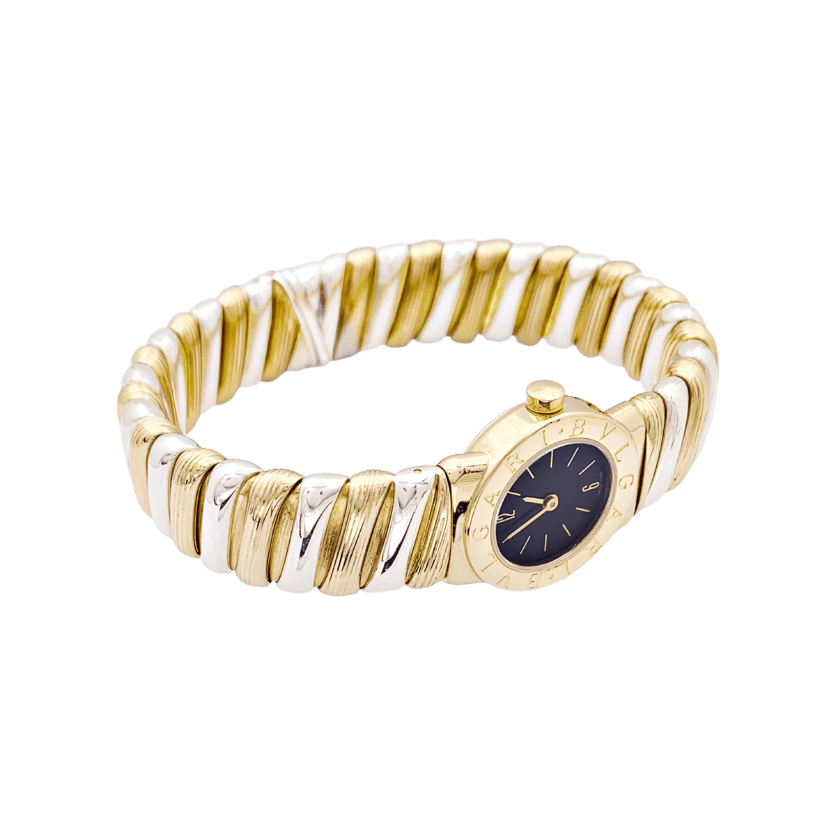 Montre BULGARI "BB 19 2T", en or jaune et blanc - Image 5