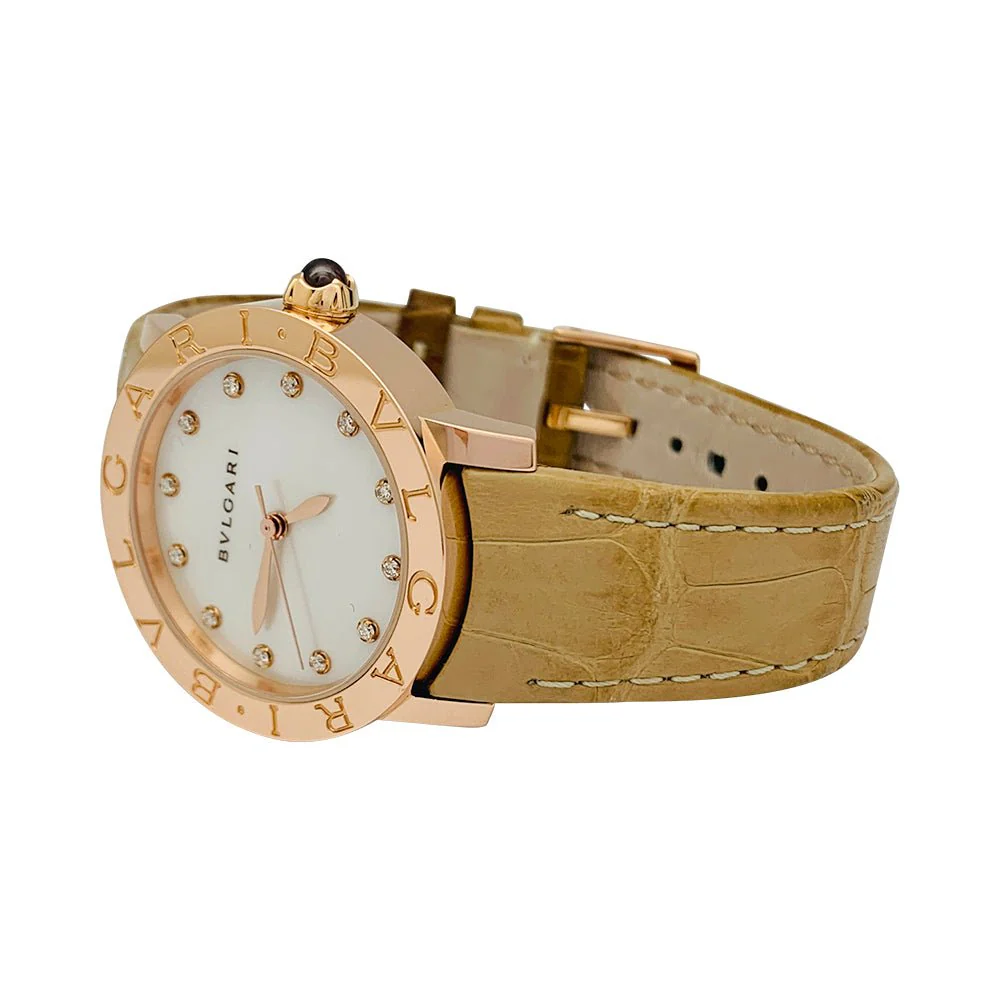 Montre Bulgari, "BB33", or rose, nacre et diamants. - Image 6
