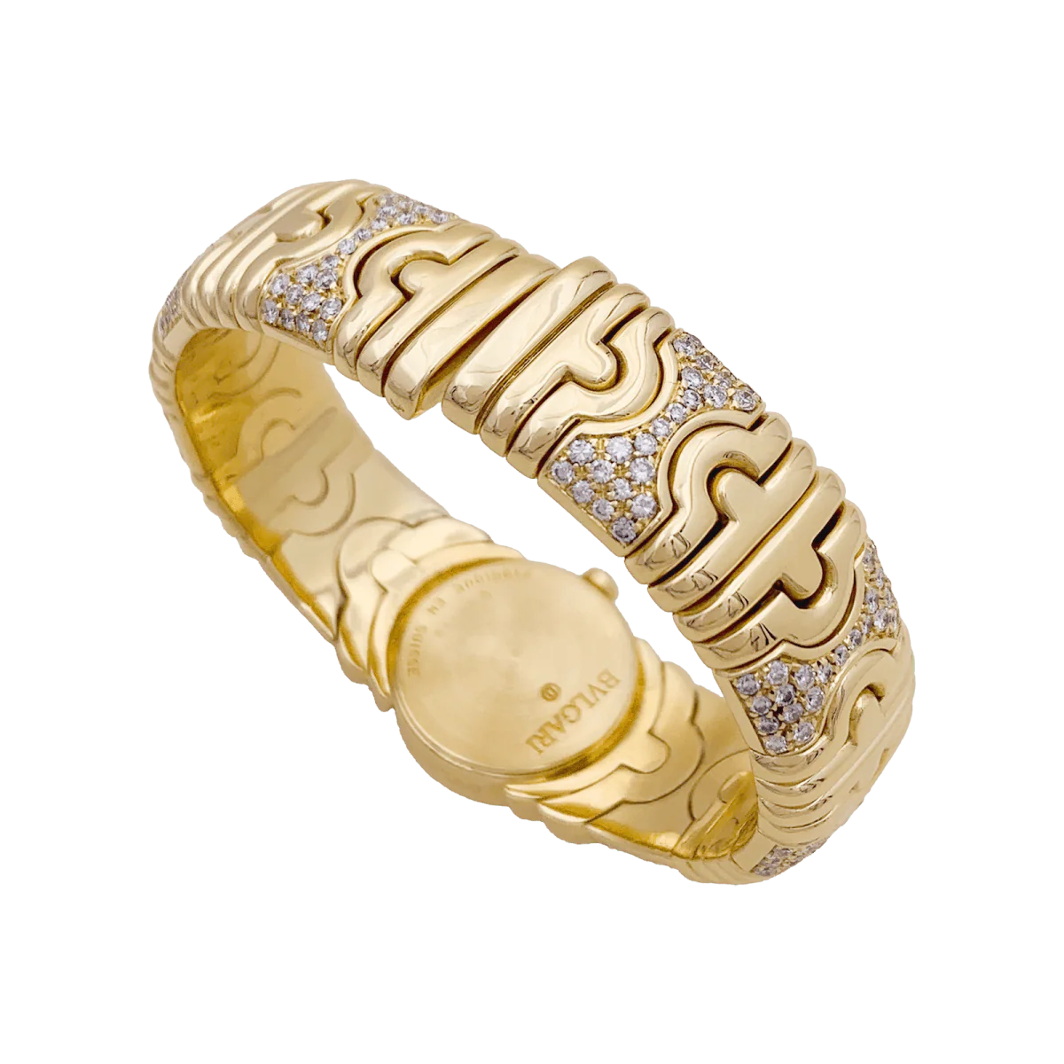Montre BULGARI "Parentesi" en or jaune et diamants - Image 4