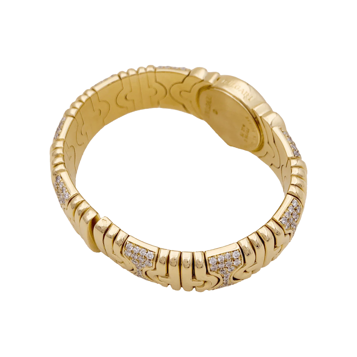 Montre BULGARI "Parentesi" en or jaune et diamants - Image 5