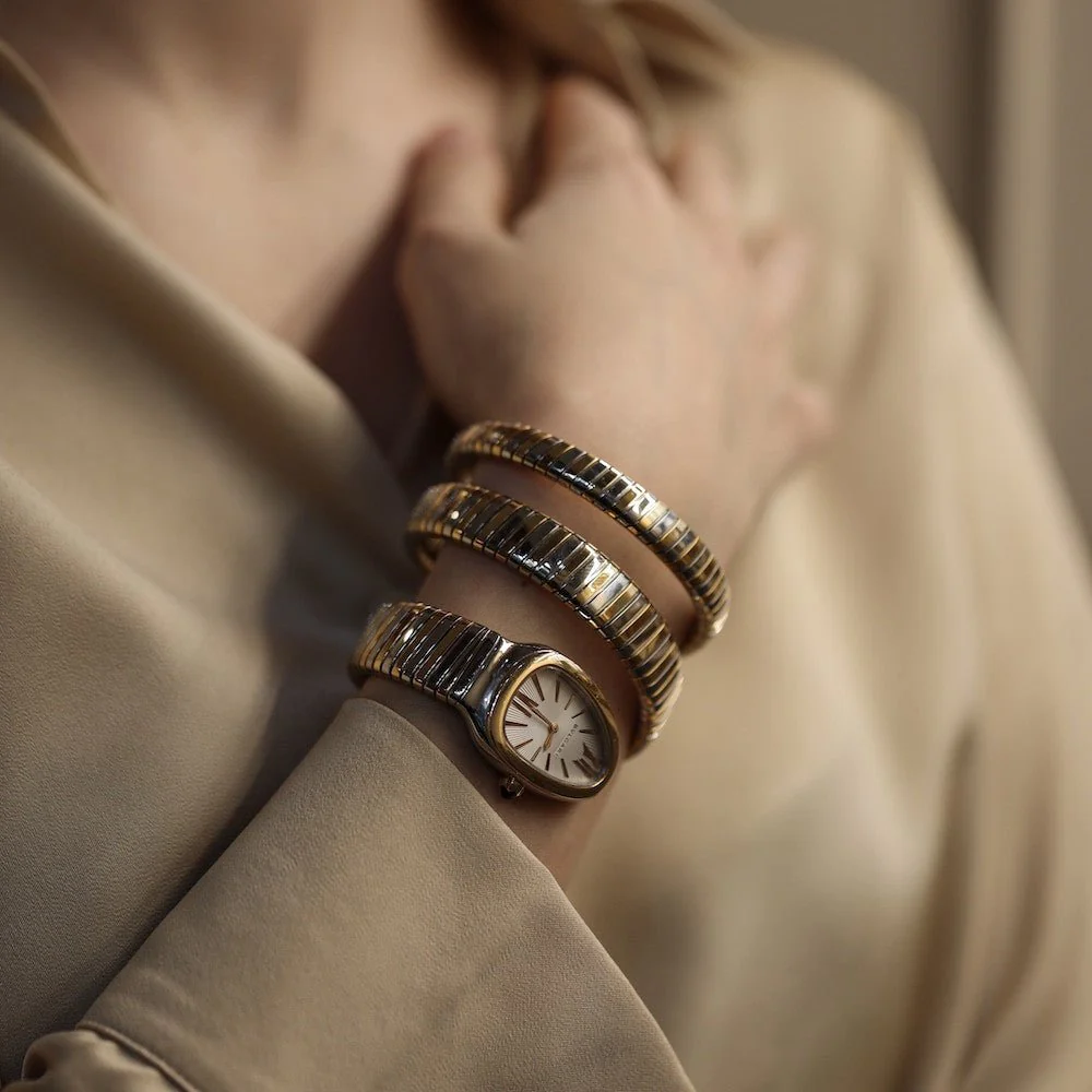 Montre BULGARI "Serpenti Tubogas" en or rose et acier - Image 2