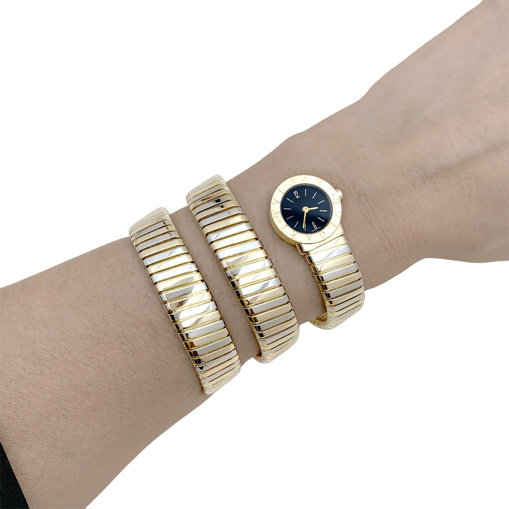 Montre BULGARI "Tubogas" en or jaune et or blanc - Image 2