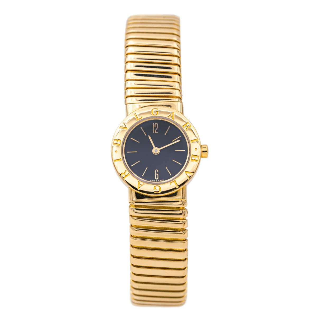 Montre BULGARI "Tubogas" en or jaune et saphir