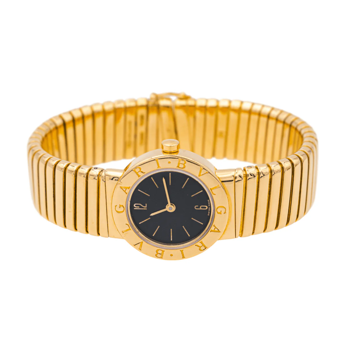 Montre BULGARI "Tubogas" en or jaune et saphir - Image 4