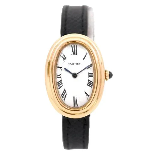 Montre CARTIER "Baignoire" en jaune et cuir