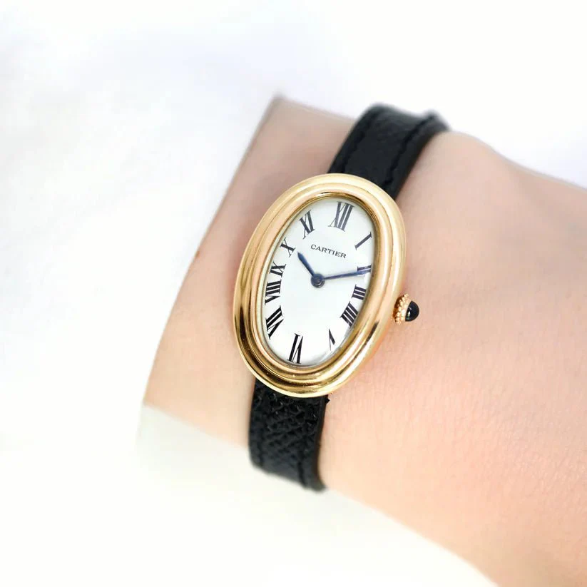 Montre CARTIER "Baignoire" en jaune et cuir - Image 2