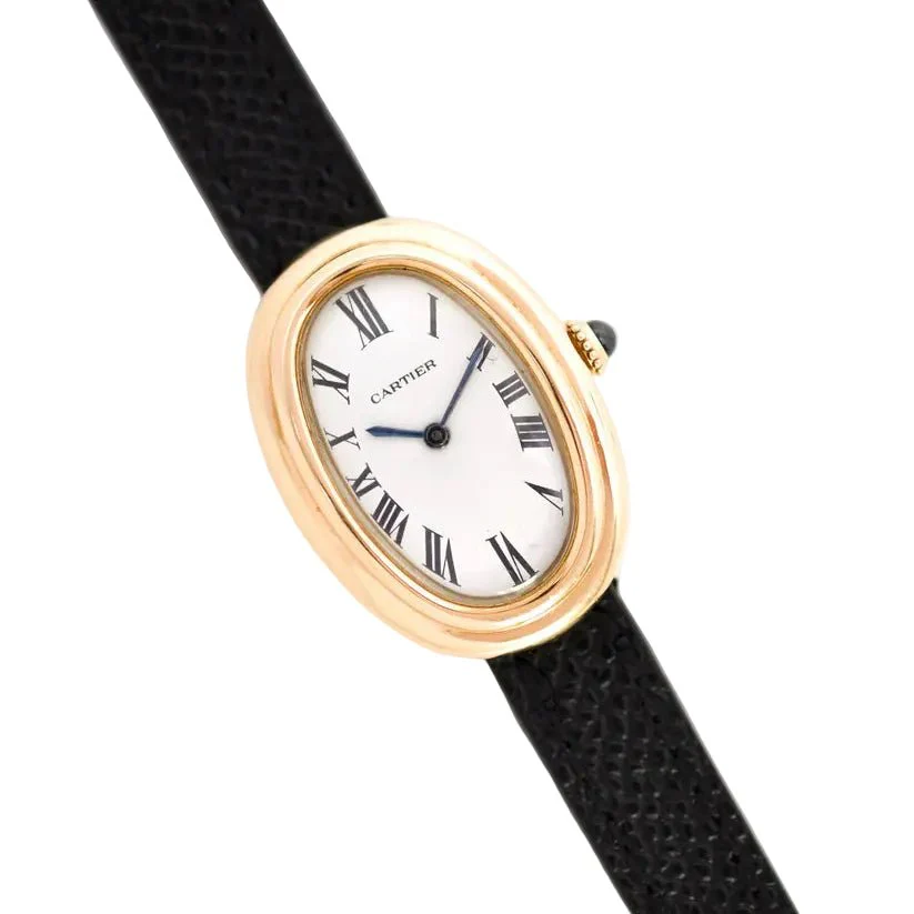 Montre CARTIER "Baignoire" en jaune et cuir - Image 4
