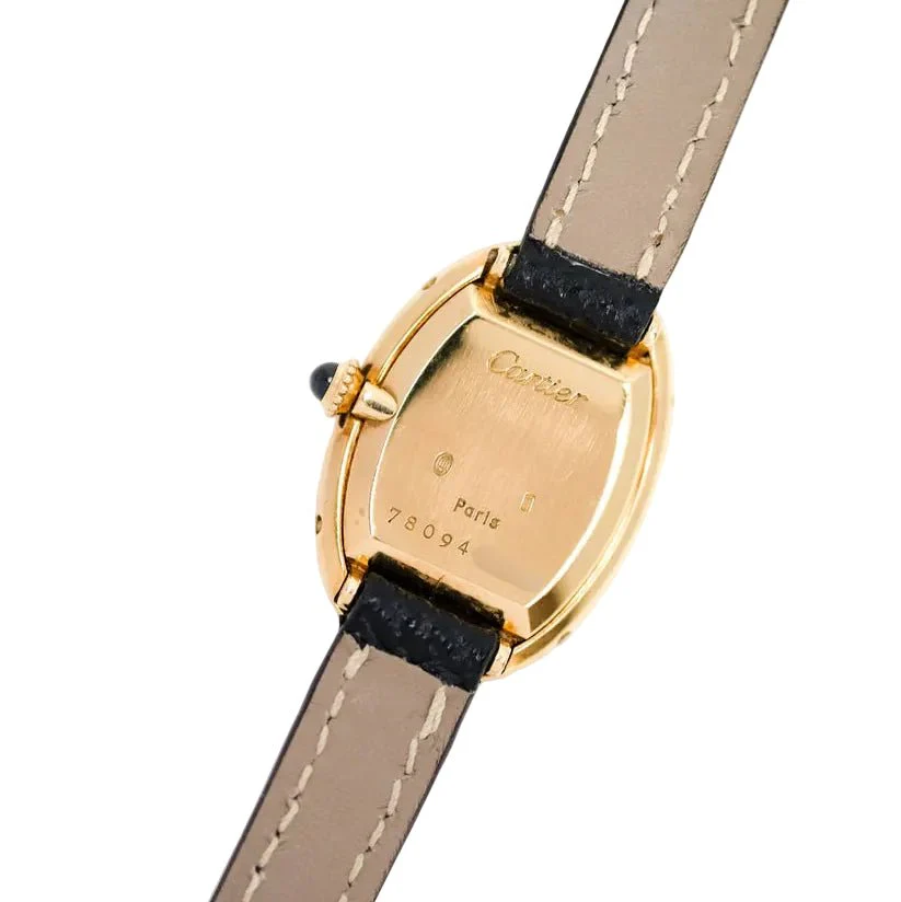 Montre CARTIER "Baignoire" en jaune et cuir - Image 5