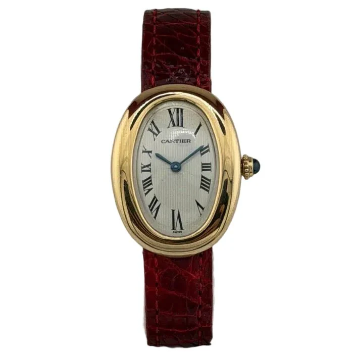 Montre CARTIER "Baignoire" en or jaune et cuir