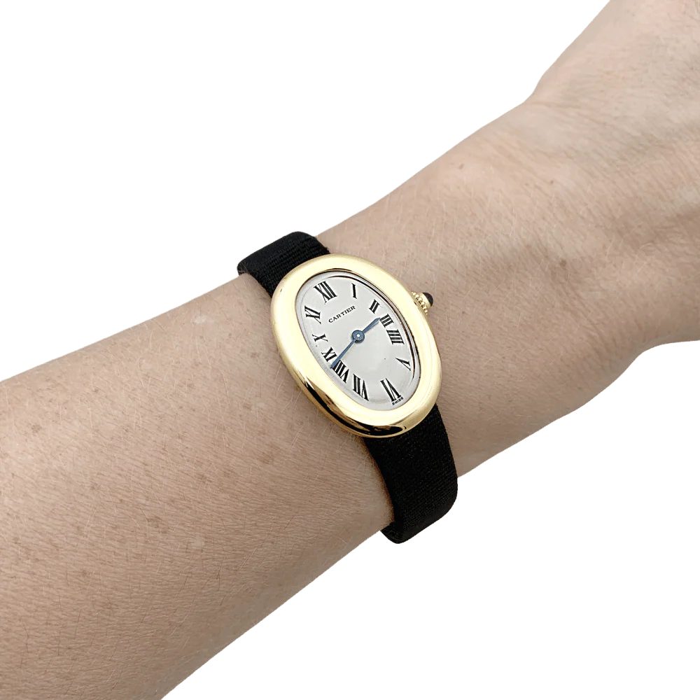 Montre CARTIER "Baignoire" en or jaune, acier et cuir - Image 2