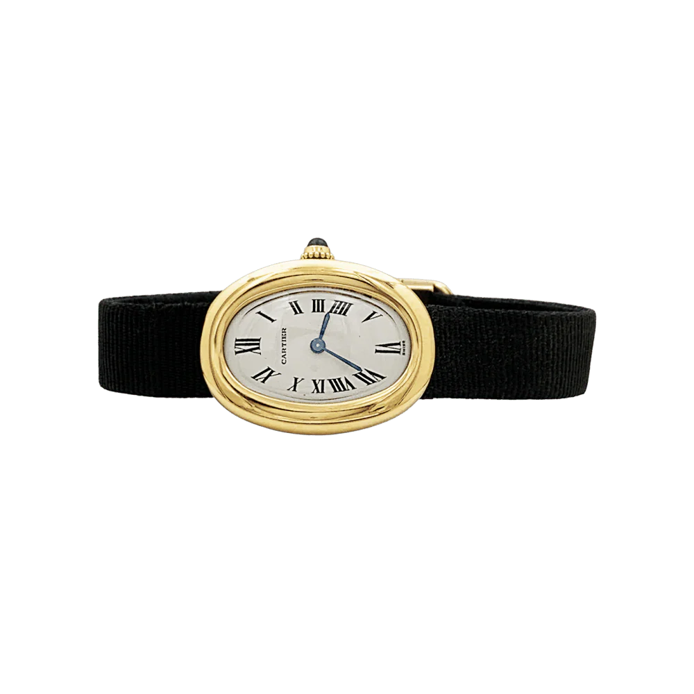 Montre CARTIER "Baignoire" en or jaune, acier et cuir - Image 3