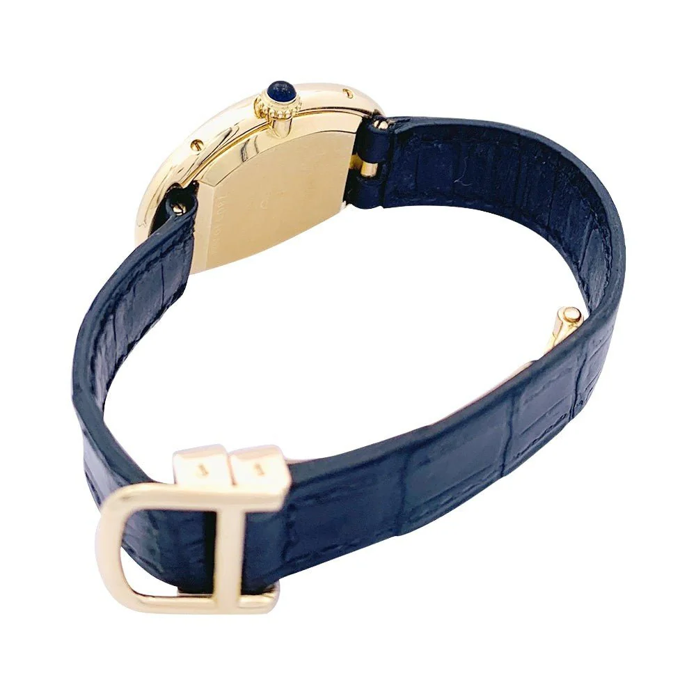 Montre CARTIER "Baignoire" en or jaune, or rose, acier et cuir - Image 4