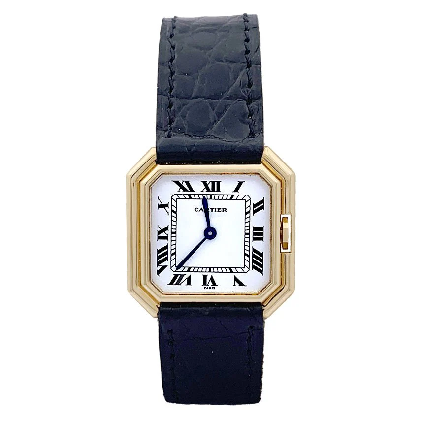 Montre CARTIER "Ceinture" en or jaune et cuir