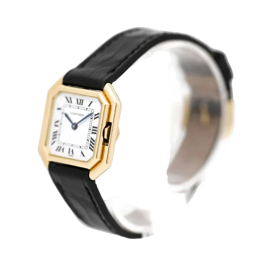 Montre CARTIER "Ceinture" PM en or jaune et cuir - Image 3