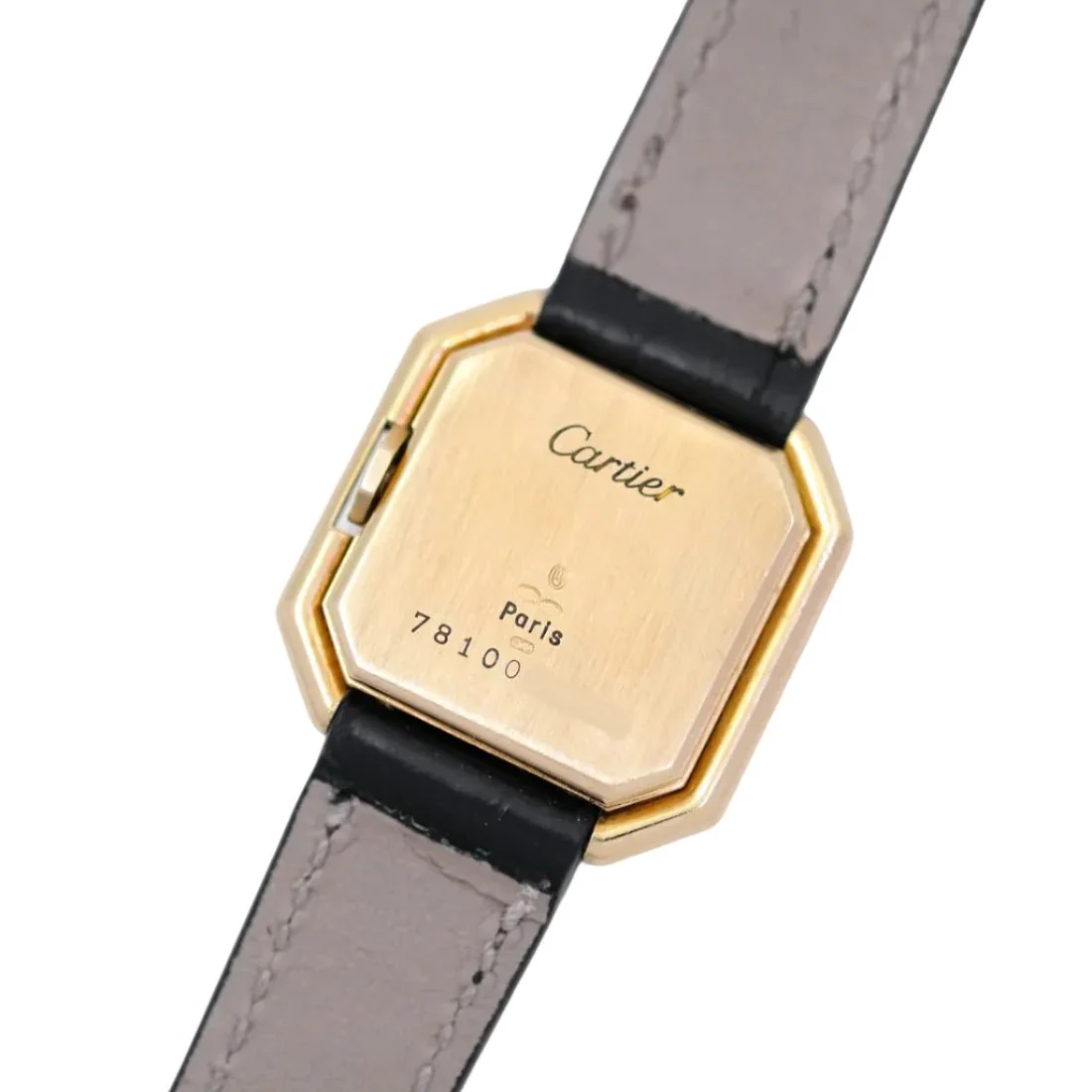 Montre CARTIER "Ceinture" PM en or jaune et cuir - Image 5