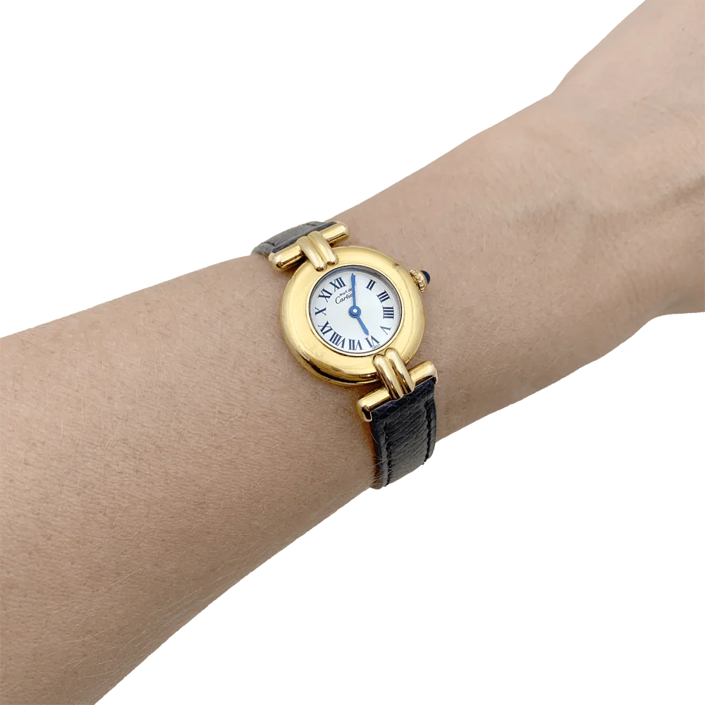 Montre CARTIER "Colisée Must" en argent, cuir et acier - Image 2