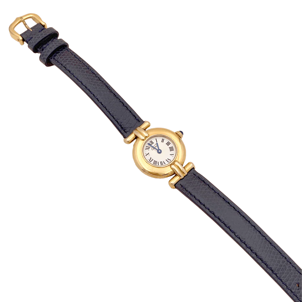 Montre CARTIER "Colisée Must" en argent, cuir et acier - Image 4
