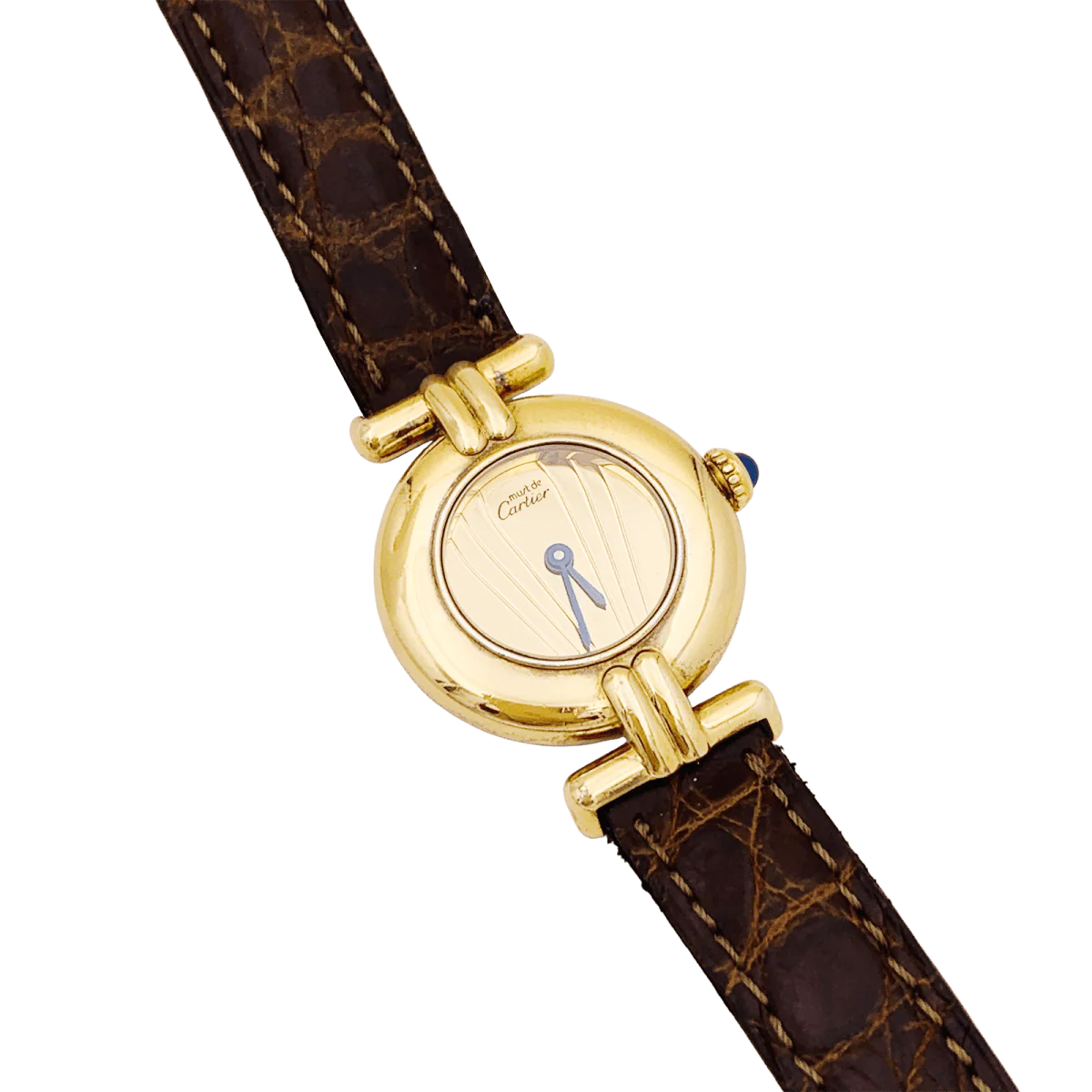 Montre CARTIER "Colisée Must" en argent, vermeil et cuir - Image 3